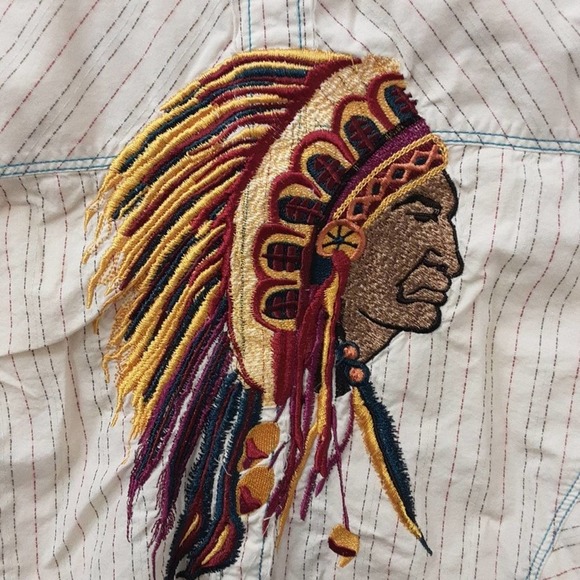 Rare Art to Wear Native American Johnny Was Boho Embroidered Button Up Shirt - Picture 6 of 6